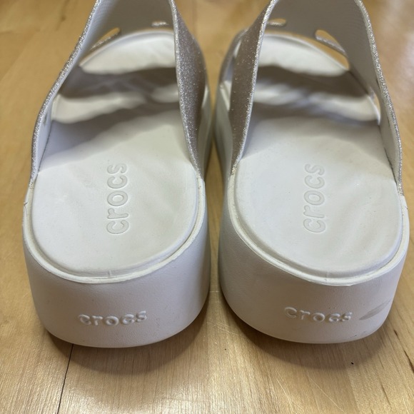 Crocs Getaway Platform H-Strap Glitter Women's Wedge Sandals Stucco Size 9 Comfy - Picture 5 of 11